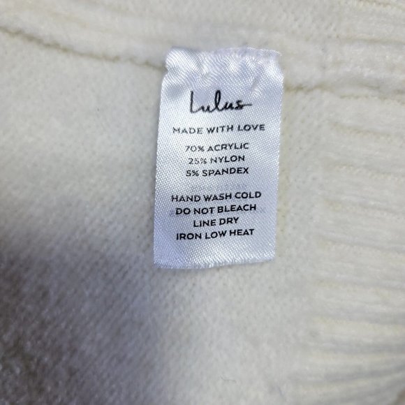 Lulus Womens S Warming Up to You‎ Off White Knit Cropped Cardigan Sweater - Picture 7 of 7